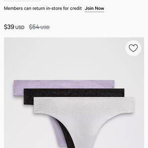 lululemon athletica Panties in White, and Lavender (only two)